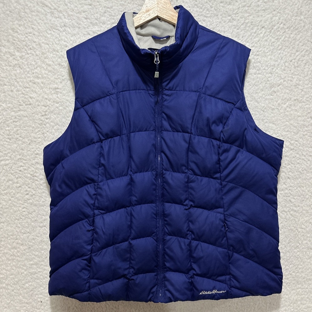 Eddie Bauer EB650 Lightweight Packable Down Puffer‎ Blue Women's Vest Size 2XL